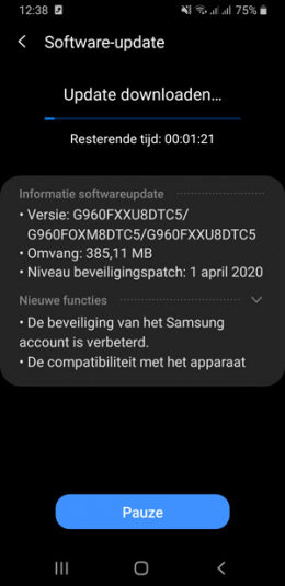 Galaxy S9 april 2020 update