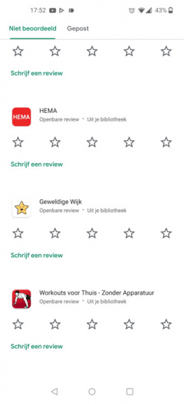 Google Play Store beoordeling