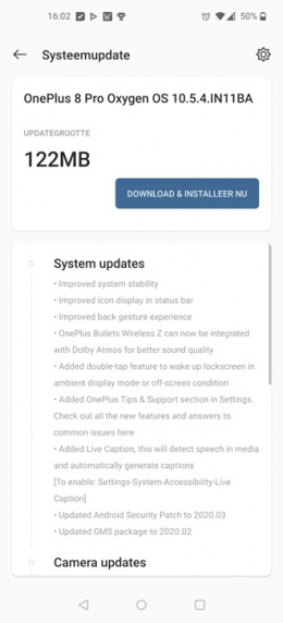 OnePlus 8 OxygenOS 10.5.4