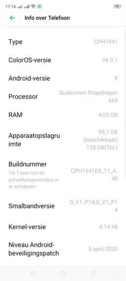 Oppo A9 2020 april patch