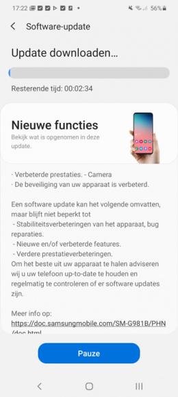 Galaxy S20 camera-update mei 2020