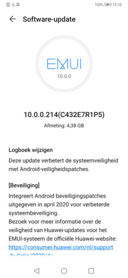 Huawei Mate 20 pro EMUI 10.0.0.214