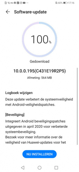 Huawei P30 Pro beveiligingsupdate april 2020