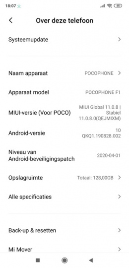 Pocophone F1 april-patch