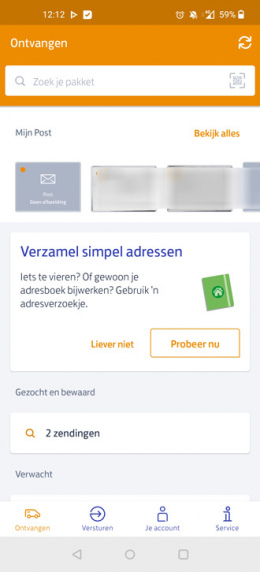 PostNL app adresverzoekje