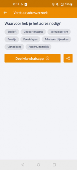 PostNL app adresverzoekje