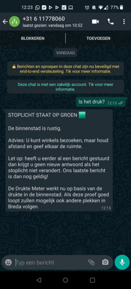 WhatsApp druktemeter Breda