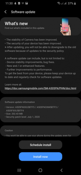 Galaxy A50 juli-patch