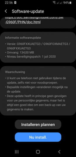 Samsung galaxy s9 juli patch