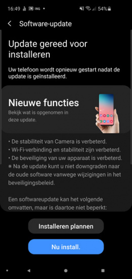 Galaxy S10 beveiligingsupdate augustus 2020