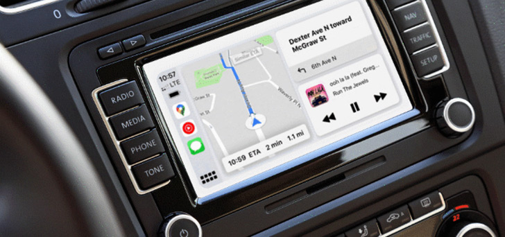 Google Maps Apple CarPlay header