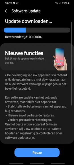 Samsung Galaxy S20 beveiligingsupdate augustus 2020