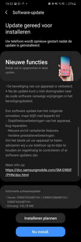 Galaxy S20 september update