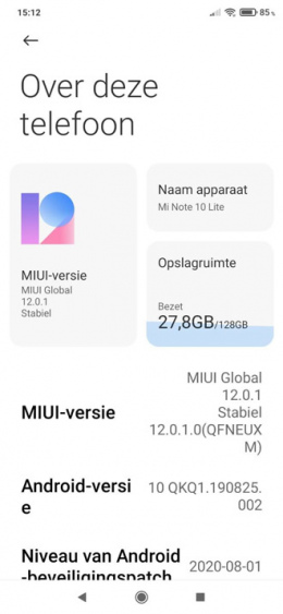 Xiaomi Mi Note 10 Lite MIUI 12