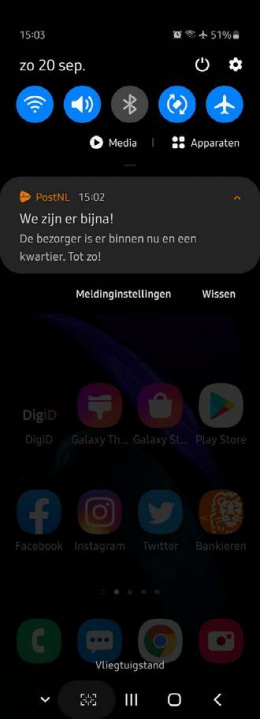 postnl notificatie bezorger