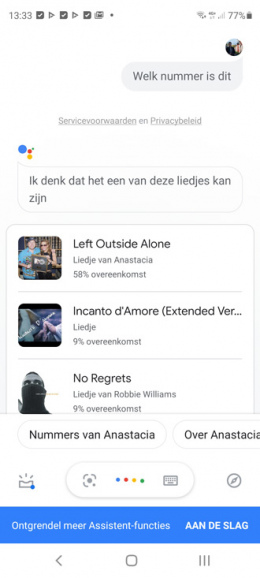 Google Assistent neuriën muziek