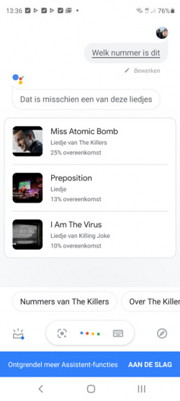 Google Assistent neuriën muziek
