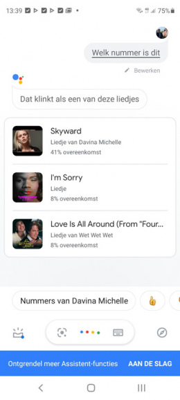 Google Assistent neuriën muziek