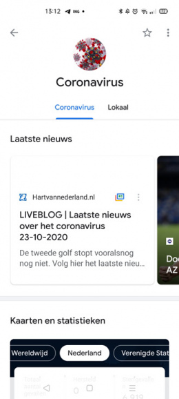 Google Nieuws coronavirus