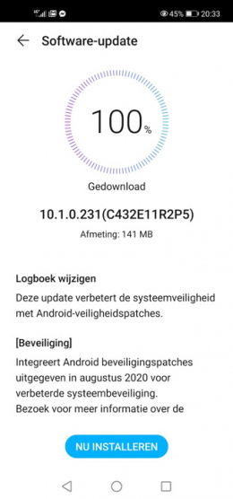 Honor View 20 augustus update