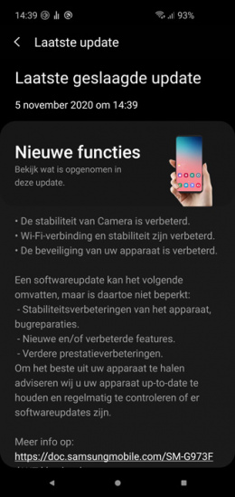 Galaxy S10 november update