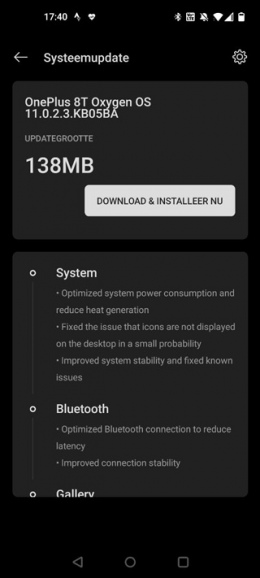 OnePlus 8T OxygenOS 11.0.2.3