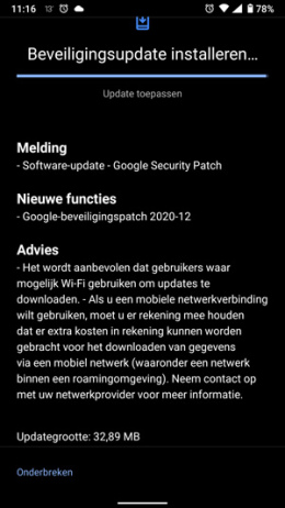 Nokia 6.1 beveiligingsupdate december 2020