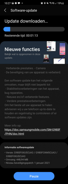 Galaxy S20 update