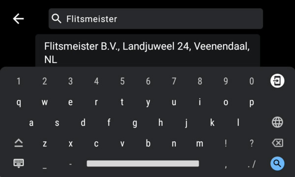Flitsmeister Android Auto bestemming