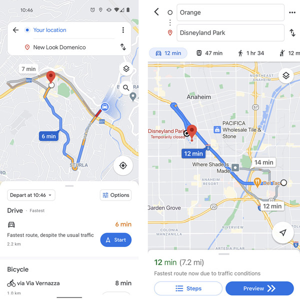 Google Maps navigatie test nieuwe versie