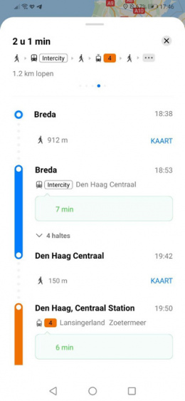Petal Maps openbaar vervoer
