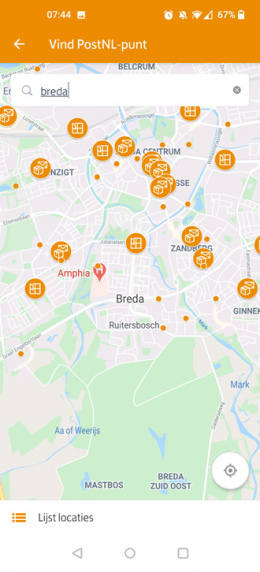 PostNL app locaties