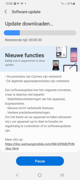 Samsung Galaxy S21 februari update