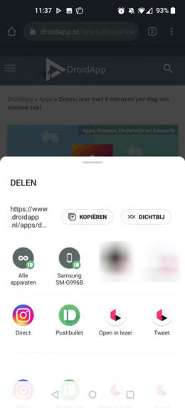 Snel delen Android tip