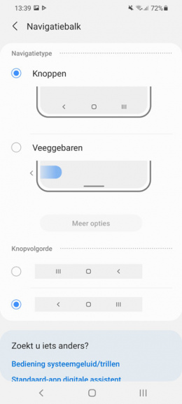 Galaxy S21 Navigatiebalk gestures