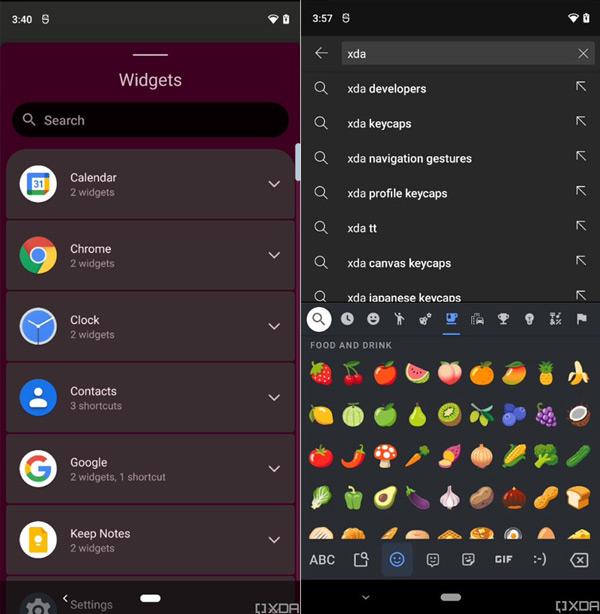 Android 12 emoji zoek widget