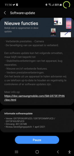 Galaxy S10 april update