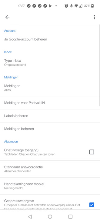 Gmail app Chat