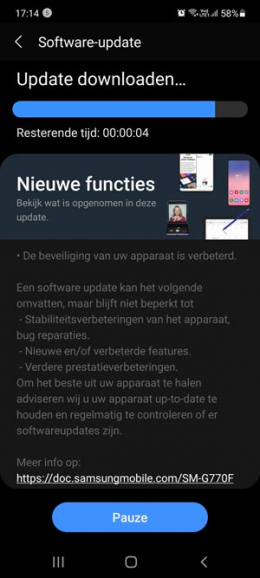 Samsung Galaxy S10 Lite april-update
