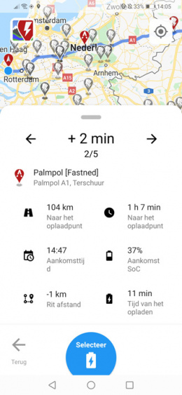 ABRP app opladen auto