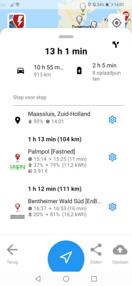 ABRP app opladen auto