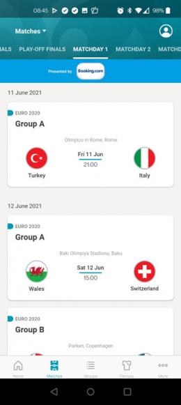 EURO 2020 UEFA app