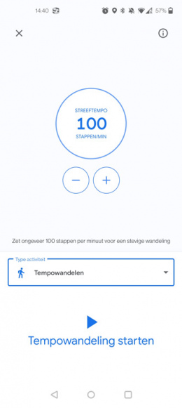 Google Fit tempowandelen