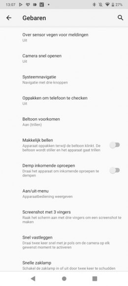 Moto G20 gestures gebaren