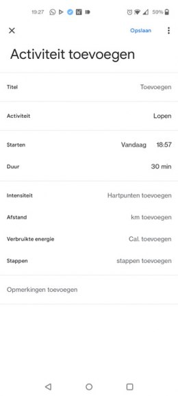 Google Fit activiteit