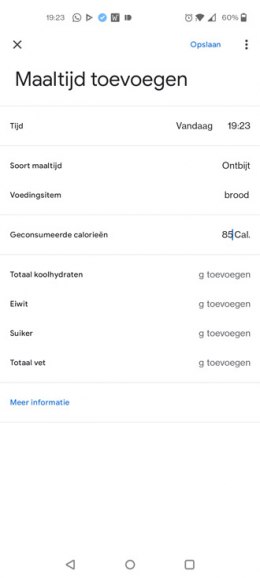 Google Fit eten drinken