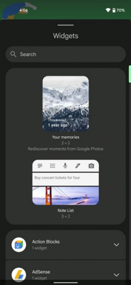 Google Foto's herinneringen widget