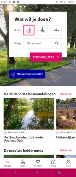 Natural monuments route app