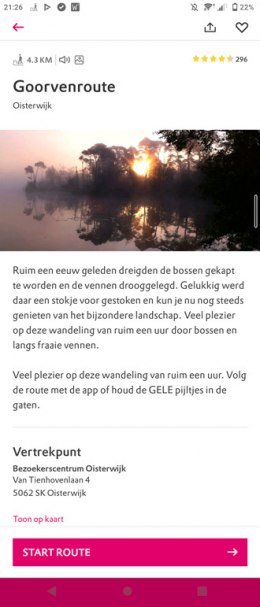 Natural monuments routes Netherlands app