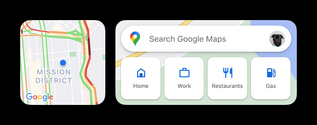 Google Maps iOS widgets